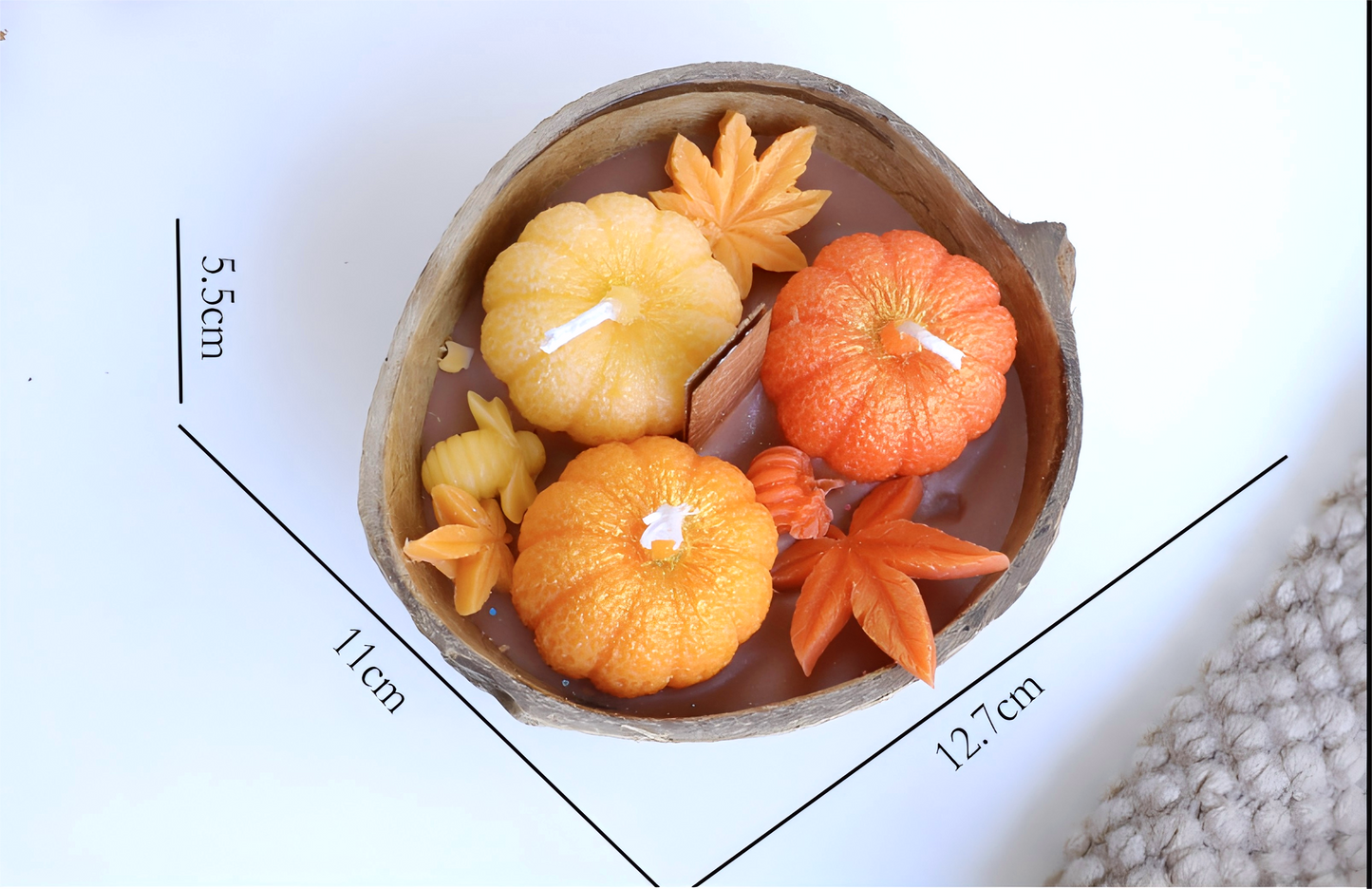 Halloween Pumpkin Candle Gift Set | Autumn Maple Leaf Scented Candles