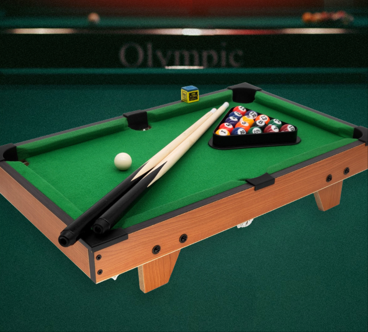 Mini Billiards Table for Kids – Foldable Wooden Pool Table Toy Set with Cues & Balls