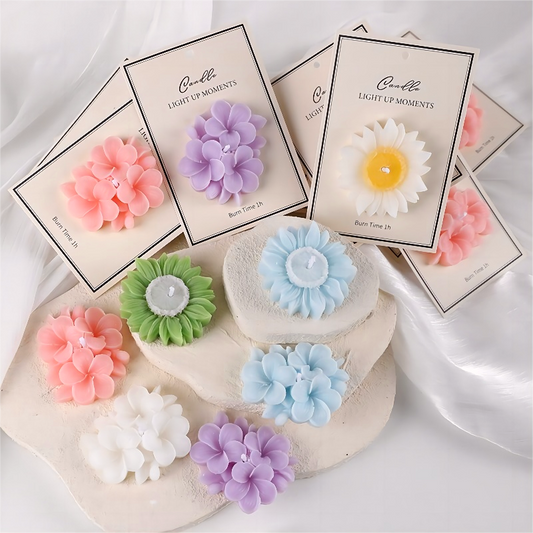 Floating Flower Scented Candles – Chamomile, Sunflower & Plumeria Tealights
