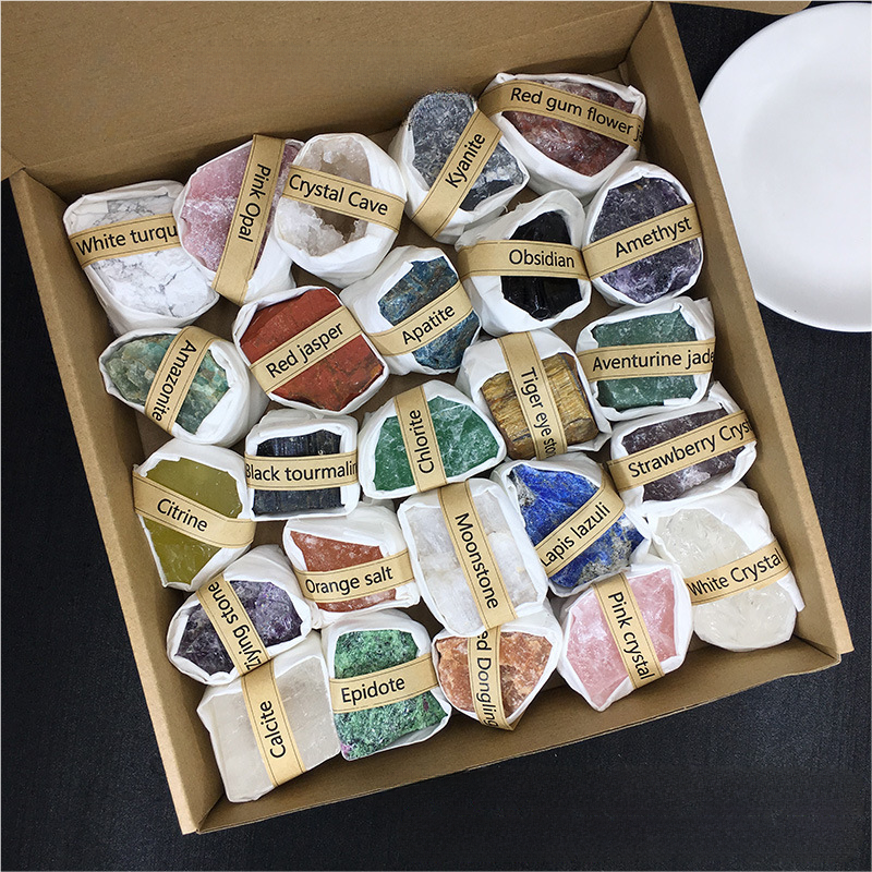 Natural Crystal & Gemstone Collection Set – Healing Stones, Mineral Rock Kit for Decor & Gift