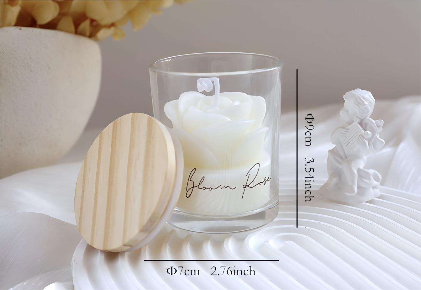🌹 Rose Glass Jar Candle – Elegant Floral Scented Candle