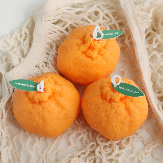 🟠 Orange Fruit Candle – Good Luck Edition