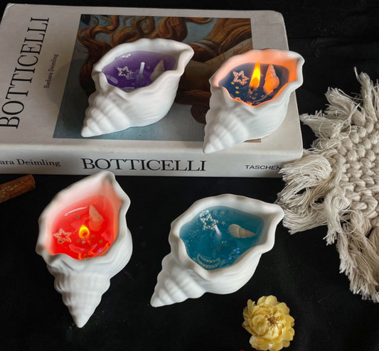 Seashell Gel Candle – Handmade Ocean-Inspired Decorative Candle