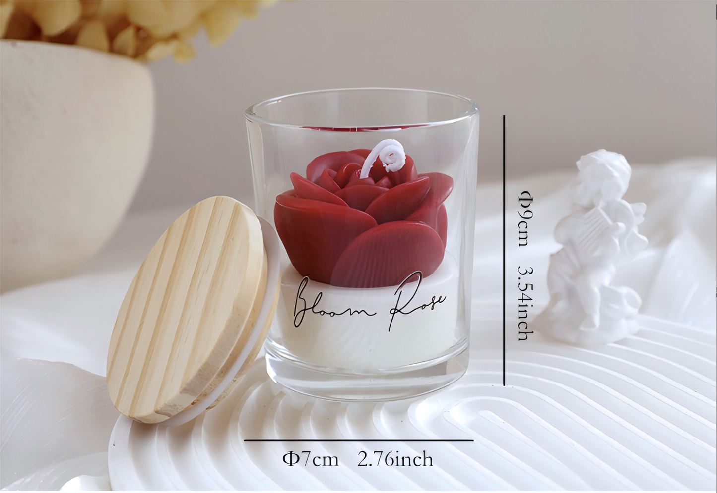 🌹 Rose Glass Jar Candle – Elegant Floral Scented Candle