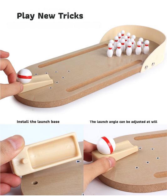 Mini Desktop Bowling Game – Wooden Tabletop Bowling Toy Set for Kids & Family Fun