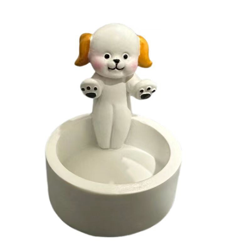 Cat Candle Holder – Cozy Resin Tealight Decor for Desk & Home