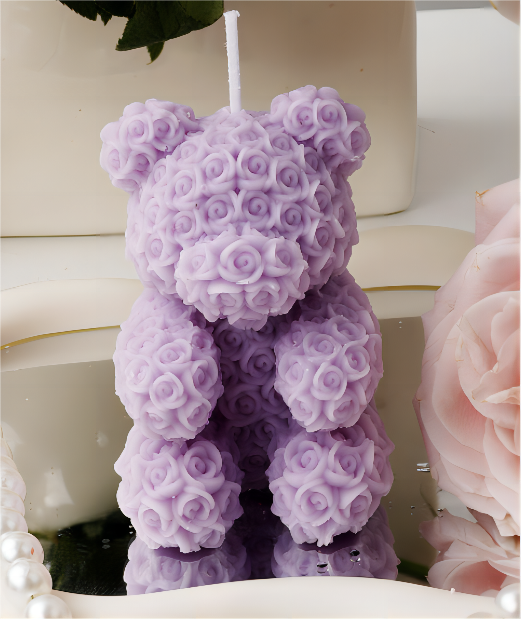 Rose Bear Scented Candle – Luxury Romantic Floral Gift Candle