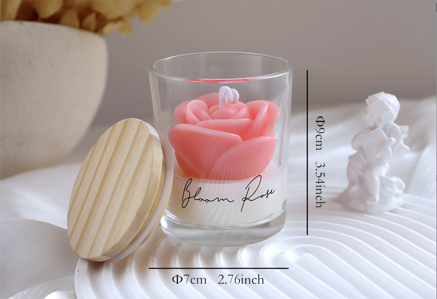 🌹 Rose Glass Jar Candle – Elegant Floral Scented Candle