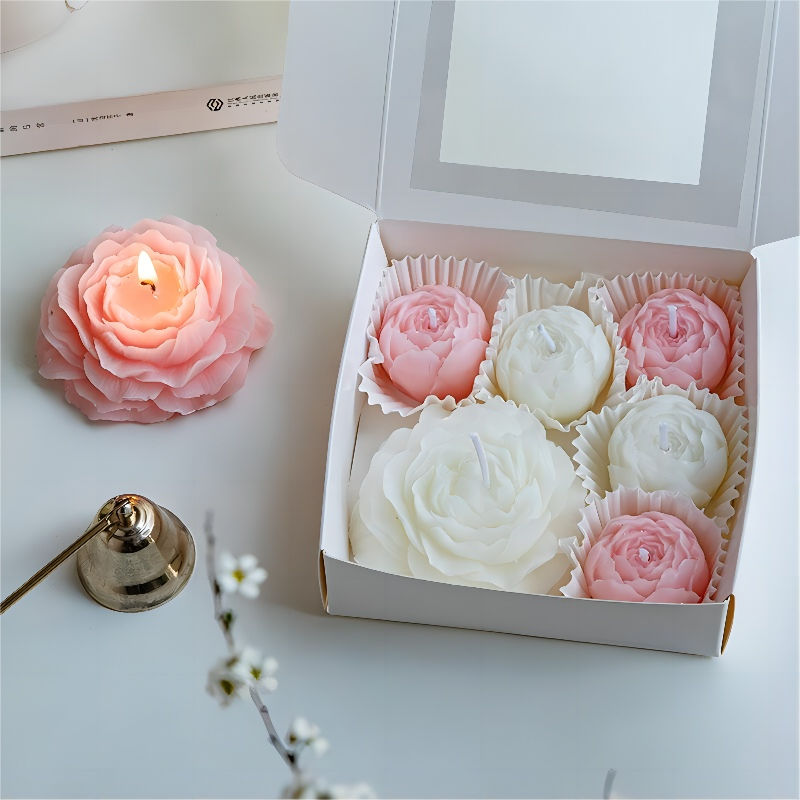 Peony Flower Scented Candle Gift Set – Romantic Floral Candles for Special Occasions