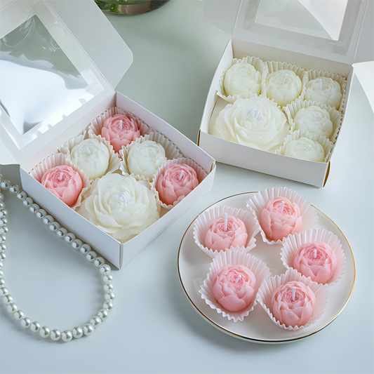 Peony Flower Scented Candle Gift Set – Romantic Floral Candles for Special Occasions