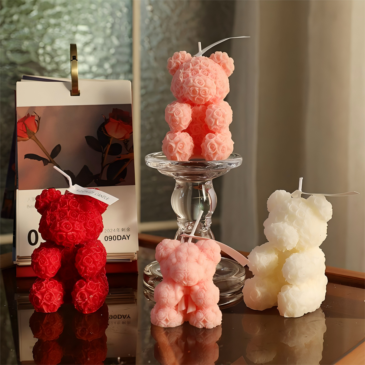 Rose Bear Scented Candle – Luxury Romantic Floral Gift Candle