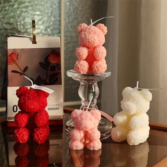 Rose Bear Scented Candle – Luxury Romantic Floral Gift Candle