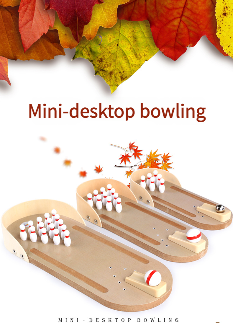 Mini Desktop Bowling Game – Wooden Tabletop Bowling Toy Set for Kids & Family Fun