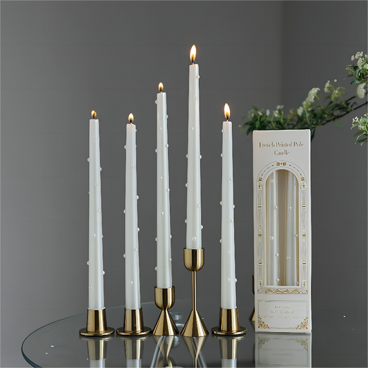 Pearl White Taper Candle