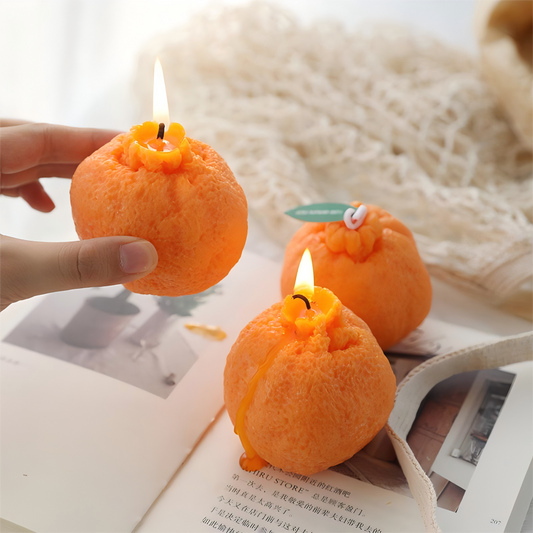 🟠 Orange Fruit Candle – Good Luck Edition