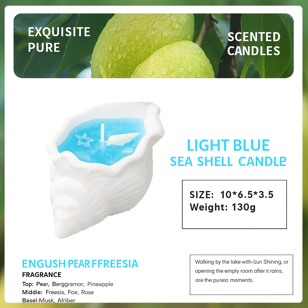 Seashell Gel Candle – Handmade Ocean-Inspired Decorative Candle