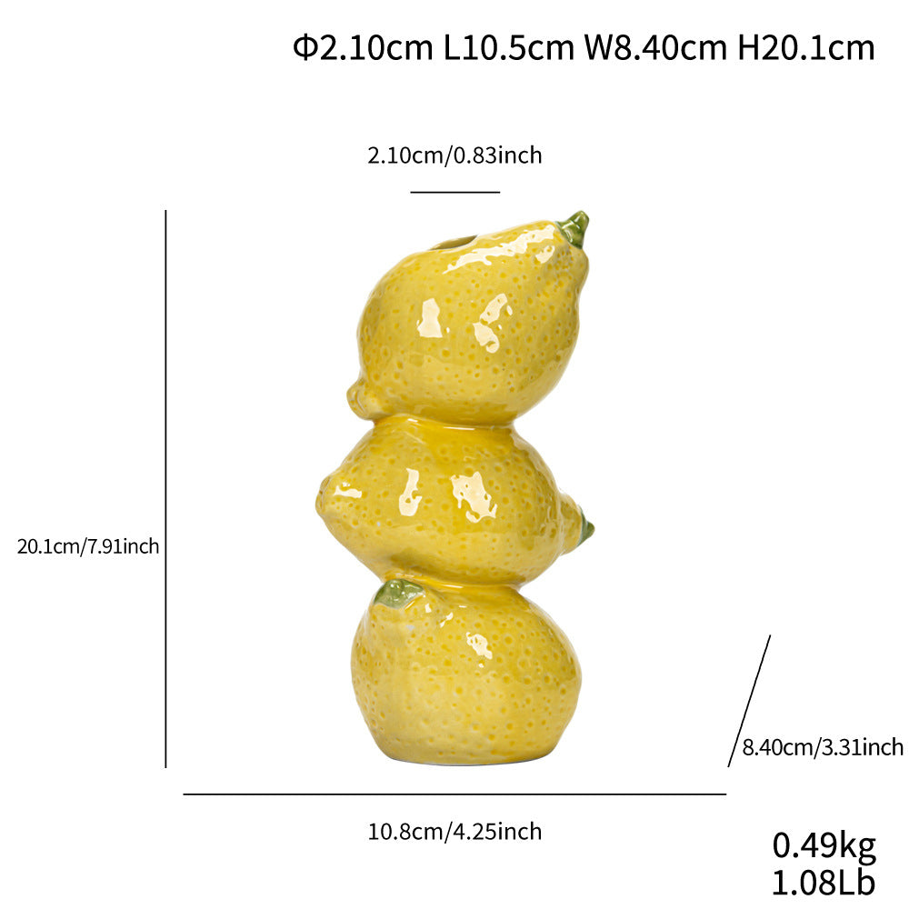 Fruit Stack Ceramic Vase – Nordic Style Decorative Flower Holder