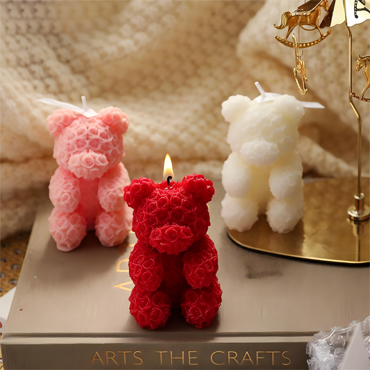 Rose Bear Scented Candle – Luxury Romantic Floral Gift Candle