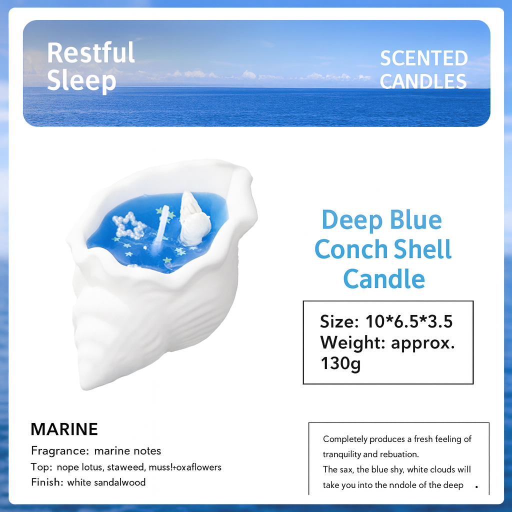 Seashell Gel Candle – Handmade Ocean-Inspired Decorative Candle