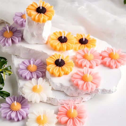 Floating Flower Scented Candles – Chamomile, Sunflower & Plumeria Tealights