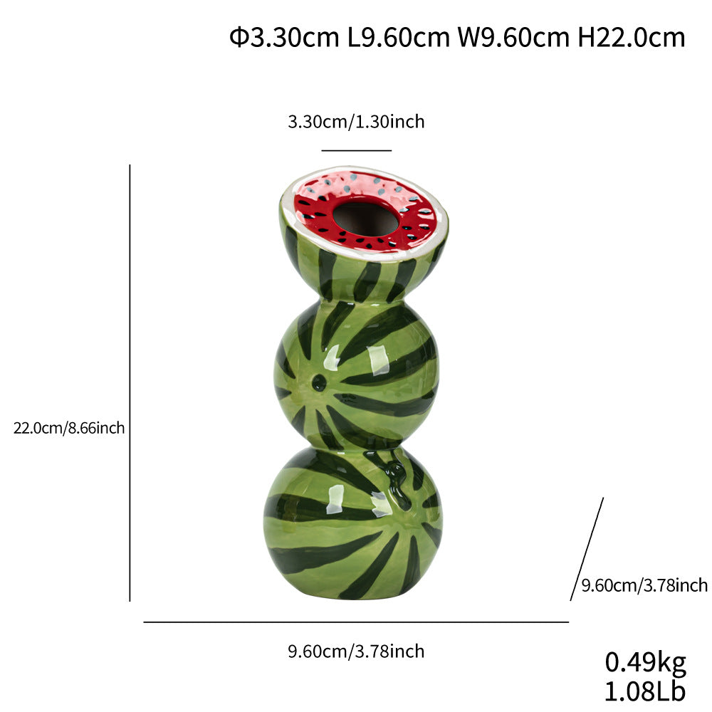 Fruit Stack Ceramic Vase – Nordic Style Decorative Flower Holder