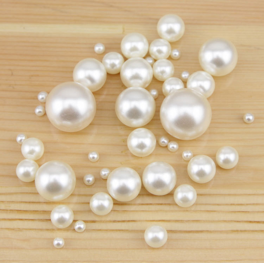 Undrilled Pearl Set (50pcs) – Elegant DIY Candle & Craft Decor
