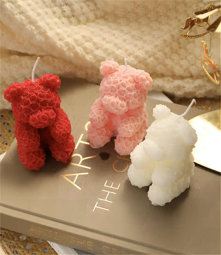 Rose Bear Scented Candle – Luxury Romantic Floral Gift Candle