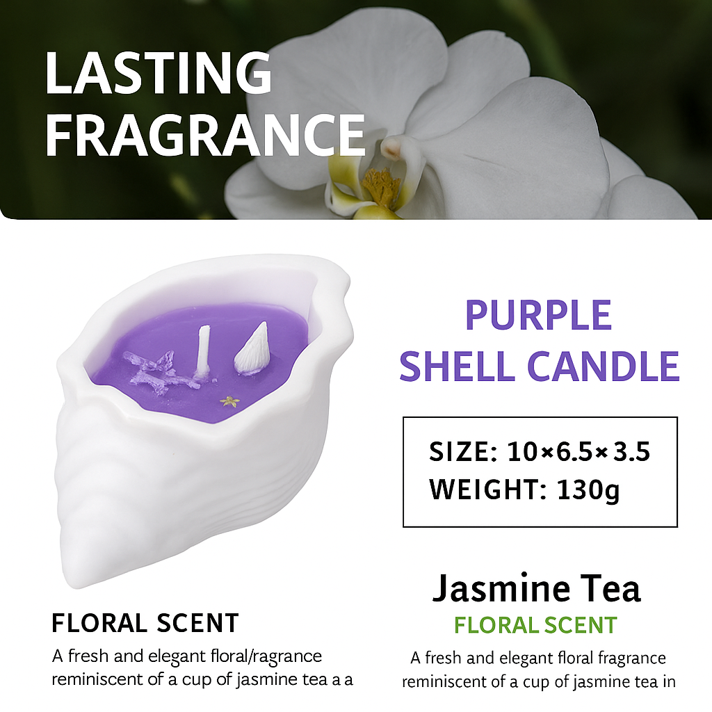 Seashell Gel Candle – Handmade Ocean-Inspired Decorative Candle