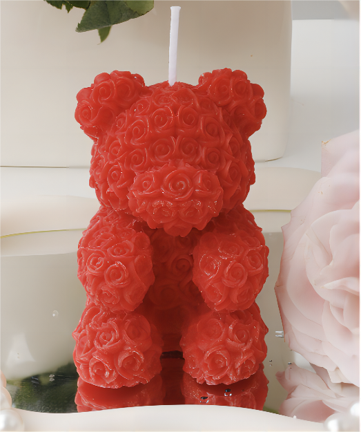 Rose Bear Scented Candle – Luxury Romantic Floral Gift Candle