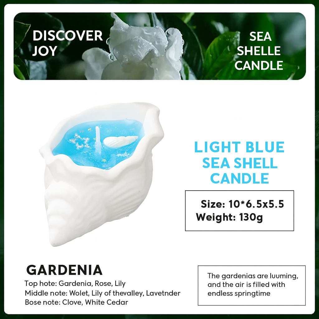 Seashell Gel Candle – Handmade Ocean-Inspired Decorative Candle